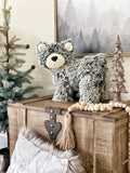 Plush Standing Bear - Grey Frosted Minky