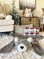 Regular Size Grey Grizzly Bear Rug