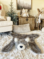 Regular Size Grey Grizzly Bear Rug