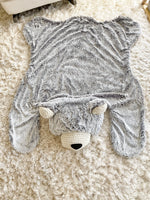 Large Grey Frosted Minky Bear Rug