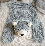 Regular Size Grey Frosted Minky Bear Rug