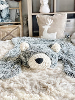 Regular Size Grey Frosted Minky Bear Rug